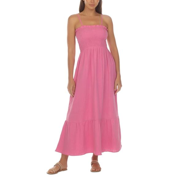 Raviya Women's Cotton Maxi Dress Cover-up - Pink - Picture 1 of 3